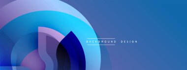 Soyut tasarım. Üst üste binen katmanlar derinlik yaratır. Mavi, mor renkler baskın gelir. Modern estetik. Yumuşak eğimler. Minimalist kompozisyon. Temiz çizgiler.