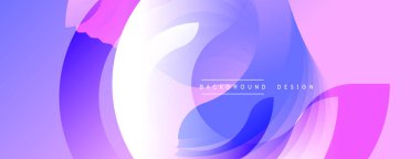 Soyut tasarım. Üst üste binen katmanlar dinamik bir eğilim yaratır. Mor, mavi, beyaz renkler düzgün bir şekilde harmanlanır. Modern estetik. Minimalist kompozisyon. Sorunsuz geçişler.
