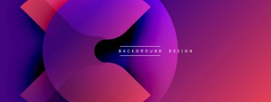 Soyut tasarım. Yumuşak eğimler. Mor, pembe, mavi renkler. Modern estetik. Minimalist kompozisyon. Üst üste binen şekiller dinamik görsel efekt yaratır.