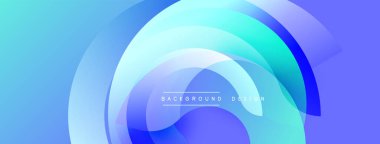 Soyut mavi katmanlar dairesel tasarım yaratır. Yumuşak eğim, modern estetik. Minimalist kompozisyon, canlı renkler. Sunumlar ve web siteleri için mükemmel arkaplan.