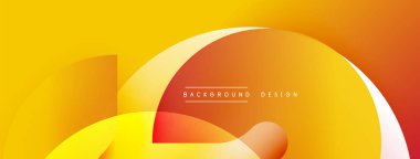 Üst üste binen kıvrımlı şekilleri olan parlak turuncu bir arka plan. Gradyan renkler dinamik görsel efekt yaratır. Modern uygulamalar için minimalist tasarım.