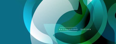Soyut geometrik şekiller çakışıyor. Teal, yeşil, beyaz renkler dinamik bileşim yaratır. Arkaplan ve sunumlar için modern tasarım ögesi.