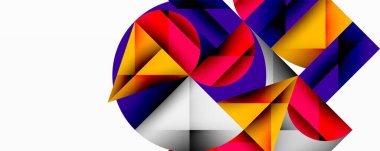 Soyut geometrik bileşim. Canlı renkler kesişiyor, dinamik şekiller oluşturuyor. Kalın tasarım modern sanatı, temiz çizgileri, görsel etkiyi çağrıştırıyor.