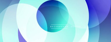 Soyut arkaplan özellikleri üst üste biniyor. Gölgeler açık turkuazdan koyu maviye kadar değişir. Modern tasarım, sakin ve akıcı bir hareketi çağrıştırıyor. Minimalist estetik.