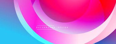 Soyut enerji katmanları akış eğimini yaratır. Önce pembeye, sonra kırmızıya dönüşüyor. Üst üste binen daireler dinamik görsel efekt oluşturur. Modern tasarım ögesi.