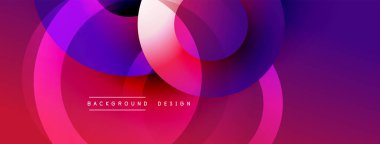 Soyut çemberler çakışıyor, canlı gradyanlar yaratıyor. Pembe, mor, beyaz renkler kusursuz bir şekilde harmanlanır. Modern tasarım akıcılık, derinlik ve görsel ilgiyi çağrıştırıyor. Arkaplan yenilik ve yaratıcılığı öneriyor.