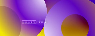 Soyut arkaplan özellikleri üst üste biniyor. Kademeli geçişler mor, turuncu ve sarı renkleri harmanlıyor. Modern tasarım akıcılığı ve derinliği çağrıştırıyor. Minimalist estetik çeşitli dijital projelere uygun.
