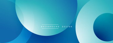 Soyut mavi arkaplan, üst üste binen daireler oluşturarak dinamik gradyan etki yaratıyor. Yumuşak kıvrımlar hareketi gösterir, modern estetiği. Dijital projeler için uygun minimalist tasarım.