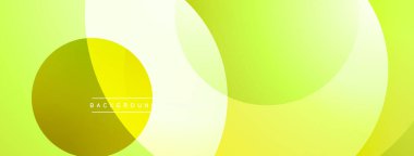 Soyut arkaplan özellikleri üst üste binen şeffaf çemberler. Sarı, kireç, yeşil tonlarda yumuşak görsel efekt oluşturur. Dijital projeler için modern tasarım ögesi.