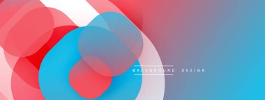 Soyut arkaplan özellikleri üst üste binen şeffaf çemberler. Renkler arasında kırmızı, mavi, beyaz, mor renkler vardır. Dijital projeler için modern tasarım ögesi.