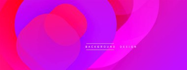 Soyut, canlı arka plan, üst üste binen daireler, kırmızıdan mora doğru değişen gradyanlar. Modern tasarım akıcılığı, enerjiyi, görsel cazibeyi çağrıştırıyor. Düz geçişler dinamik bileşim yaratır.