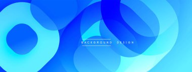 Soyut mavi arkaplan, üst üste binen daireler oluşturarak dinamik görsel efekt yaratır. Gradyan gölgeler derinliği arttırır, modern estetik dijital projeler için uygundur. Yumuşak geçişler temiz bir sunum sunar.