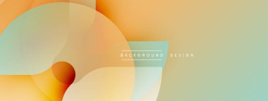 Soyut arkaplan özellikleri üst üste binen şeffaf çemberler. Ilık turuncu, soluk mavi, bej renkler yumuşak bir değişim etkisi yaratır. Dijital projeler için uygun minimalist tasarım.