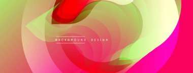 Soyut renkli katmanlar dinamik görsel akış yaratır. Yumuşak eğimler kırmızı, yeşil ve sarı renkleri harmanlıyor. Modern tasarım enerjiyi, hareketi, pozitifliği çağrıştırıyor. Pürüzsüz şekiller örtüşüyor, ilginç desenler oluşturuyor.
