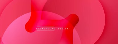 Soyut pembe katmanlar dinamik bileşim yaratır. Yumuşak eğimler, üst üste binen şekiller derinliği, modern estetiği akla getiriyor. Minimum metin arkaplan tasarımı okur.