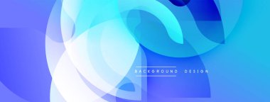 Soyut mavi katmanlar dinamik bileşim yaratır. Yumuşak eğimler, akışkan şekiller hareketi, modern estetiği akla getiriyor. En küçük metin arkaplan tasarım amacını gösterir.