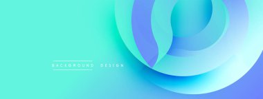 Soyut arkaplan özellikleri üst üste binen dairesel katmanlar. Kademeli geçişler turkuazdan maviye kayar ve dinamik görsel efekt yaratır. Modern tasarım ögesi.