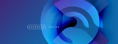 Soyut mavi tasarım, üst üste binen daireler oluşturarak dinamik görsel akış yaratıyor. Derin donanmadan canlı turkuazlara geçiş aşamaları. Modern, temiz estetik.