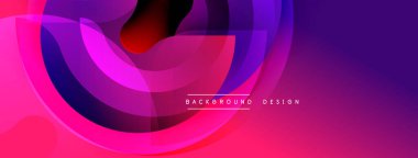 Soyut sıvı şekiller, canlı mor renkler tasarımda baskın. Katmanlar derinlik yaratır, modern estetik. Gradyan geçişler görsel ilgi, dinamik bileşim sunar.