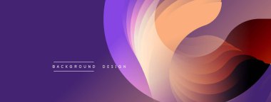Soyut arkaplan özellikleri katmanlı, akışkan şekiller. Sıcak turuncu, mor renkler düzgün bir şekilde harmanlanır. Altında metin arkaplan tasarımı olan minimalist tasarım. Modern, zarif bir görüntü..