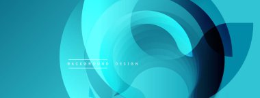 Soyut mavi tasarım üst üste binen dairesel katmanlar içeriyor. Gradyan gölgeler derinlik yaratır, modern estetik. Minimalist kompozisyon arka planlara, sunumlara uyuyor. Düz geçişler, temiz çizgiler..