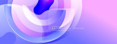 Soyut arkaplan özellikleri akan şekiller, gradyanlar. Mor, mavi renkler tasarımda baskın. Yumuşak kıvrımlar dinamik görsel efekt yaratır. Modern, zarif estetik..