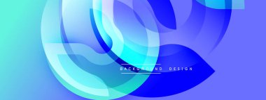 Soyut sıvı şekilleri örtüşür, canlı mavi, turkuaz eğimler yaratır. Modern tasarım şeffaf katmanlar, pürüzsüz geçişler içerir. Arkaplan hareket, enerji ve yenilik öneriyor.