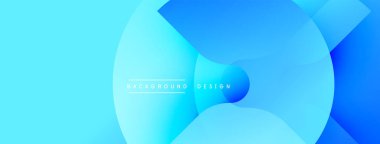 Soyut mavi arkaplan özellikleri üst üste binen dairesel şekiller, dinamik görsel efekt yaratır. Gradyan gölgeler derinlik sağlar, modern estetik. Dijital projeler için uygun minimalist tasarım.