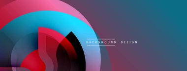 Soyut renkli çakışan daireler dinamik görsel efekt yaratır. Gradyan gölgeler düzgün bir şekilde harmanlanarak modern arkaplan tasarımı oluşturur. Minimalist tarz, canlı renkler.