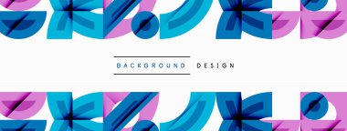 Soyut geometrik desen. Mavi, mor şekiller, dinamik görsel efekt oluşturur. Temiz beyaz alan denge sağlar, modern estetik. Minimalist tasarım.