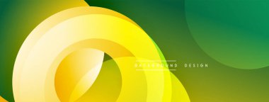 Soyut canlı tasarım dairesel katmanlarla örtüşen özellikler. Sarı, yeşil renkler dinamik bir değişim etkisi yaratır. Arka planlar ve sunumlar için modern estetik.