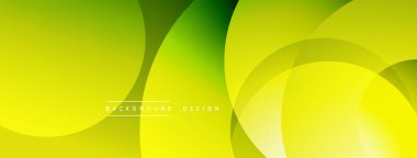 Soyut sarı, yeşil gradyanlar dinamik eğriler oluşturur. Üst üste binen daireler, pürüzsüz şekiller hareketi, modern estetiği akla getiriyor. Özgeçmiş ve sunumlar için minimalist tasarım.