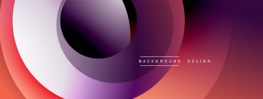 Soyut katmanlı çemberler canlı bir değişim etkisi yaratır. Mor, kırmızı, beyaz renkler düzgün bir şekilde harmanlanarak modern arka plan tasarımını oluşturuyor. Minimalist estetik.