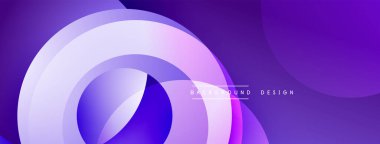Soyut mor arkaplan, üst üste binen dairesel katmanlar. Gradyan gölgeler dinamik görsel efekt yaratır. Dijital projeler için modern tasarım.