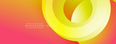 Soyut canlı tasarım, üst üste binen sarı daireler. Kırmızıdan turuncuya geçiş. Dijital projeler ve sunumlar için modern estetik.