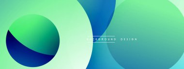 Üst üste binen daireler içeren soyut kompozisyon. Mavi ve yeşilin farklı tonları pürüzsüz geçişler yaratıyor. Minimalist tasarım, özgeçmiş ve sunumlar için uygun. Modern estetik.