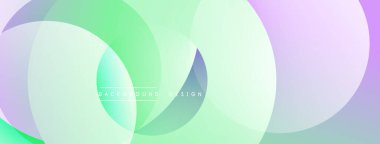 Soyut arkaplan özellikleri üst üste biniyor. Renkler yeşilden mora geçerek yumuşak eğimler yaratıyor. Minimalist tasarım, sakin ve modern estetiği çağrıştırıyor.