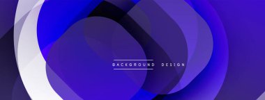 Üst üste binen daireler içeren soyut kompozisyon. Gölgeler beyazdan maviye, mor, dinamik görsel efekt yaratır. Arkaplan ve sunumlar için uygun modern tasarım.