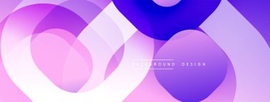 Soyut arkaplan özellikleri üst üste binen şeffaf çemberler. Pembeden mora geçiş modern, dinamik görsel efekt yaratır. Dijital projeler için uygun minimalist tasarım.