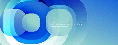 Soyut mavi katmanlar dinamik dairesel bileşim oluşturur. Dereceli gölgeler derinlik, modern his sunar. Özgeçmiş ve sunumlar için uygun minimalist tasarım.