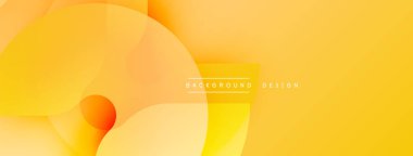 Soyut sarı arkaplan, üst üste binen daireler, gradyanlar. Sıcak tonlar modern, dinamik görsel deneyimler yaratır. Dijital projeler için uygun minimalist tasarım.
