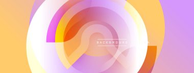 Soyut renkli katmanlar girdap şeklinde dairesel tasarım yaratır. Yumuşak gradyanlar şeftali, mor, beyaz renkler harmanlarlar. Dijital projeler ve sunumlar için modern arkaplan uygun.