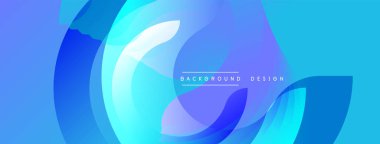Soyut mavi tasarım, üst üste binen kıvrımlı şekiller. Gradyan renkler dinamik görsel efekt yaratır. Dijital projeler ve sunumlar için modern arkaplan uygun. Yumuşak geçişler, canlı renkler.