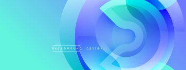 Soyut arkaplan özellikleri üst üste binen dairesel katmanlar. Kademeli geçişler canlı mavi, turkuaz renkler yaratır. Modern tasarım akıcılığı ve derinliği çağrıştırıyor. Minimalist estetik dijital projelere uygun.