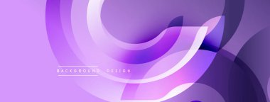 Soyut mor tasarım, üst üste binen kıvrımlı şekiller. Gradyan gölgeler derinlik yaratır, modern estetik. Arka planlar ve dijital sanat için minimalist stil.
