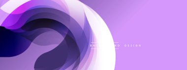 Soyut akış şekilleri dinamik mor bileşim oluşturur. Yumuşak eğimler hareketi, derinliği gösterir. Minimum metin ince tasarım ögesi ekler. Modern, zarif bir görüntü..