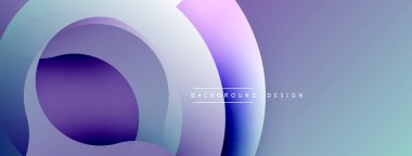 Soyut bileşim üst üste binen dairesel katmanlar içerir. Koyu mordan açık maviye geçiş, dinamik görsel efekt yaratır. Minimalist tasarım arka planlar için uygundur.