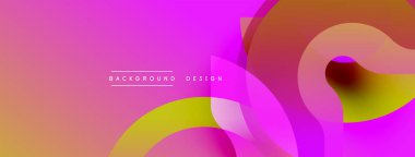 Soyut arkaplan özellikleri üst üste binen renkli şekiller. Pembe, mor, turuncu, sarı tonlarda dinamik görsel efekt yaratır. Dijital projeler için modern tasarım ögesi.