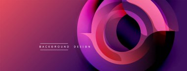 Soyut tasarım, üst üste binen daireler, mordan koyu mora geçiş yapan gradyanlar. Modern estetik, arka plan veya dijital sanat projeleri için uygun. Minimalist kompozisyon.