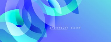 Soyut sıvı şekilleri örtüşür ve dinamik mavi gradyan arkaplan oluşturur. Modern tasarım hareketi, enerjiyi, görsel ilgiyi çağrıştırıyor. Dijital projeler için minimalist estetik.